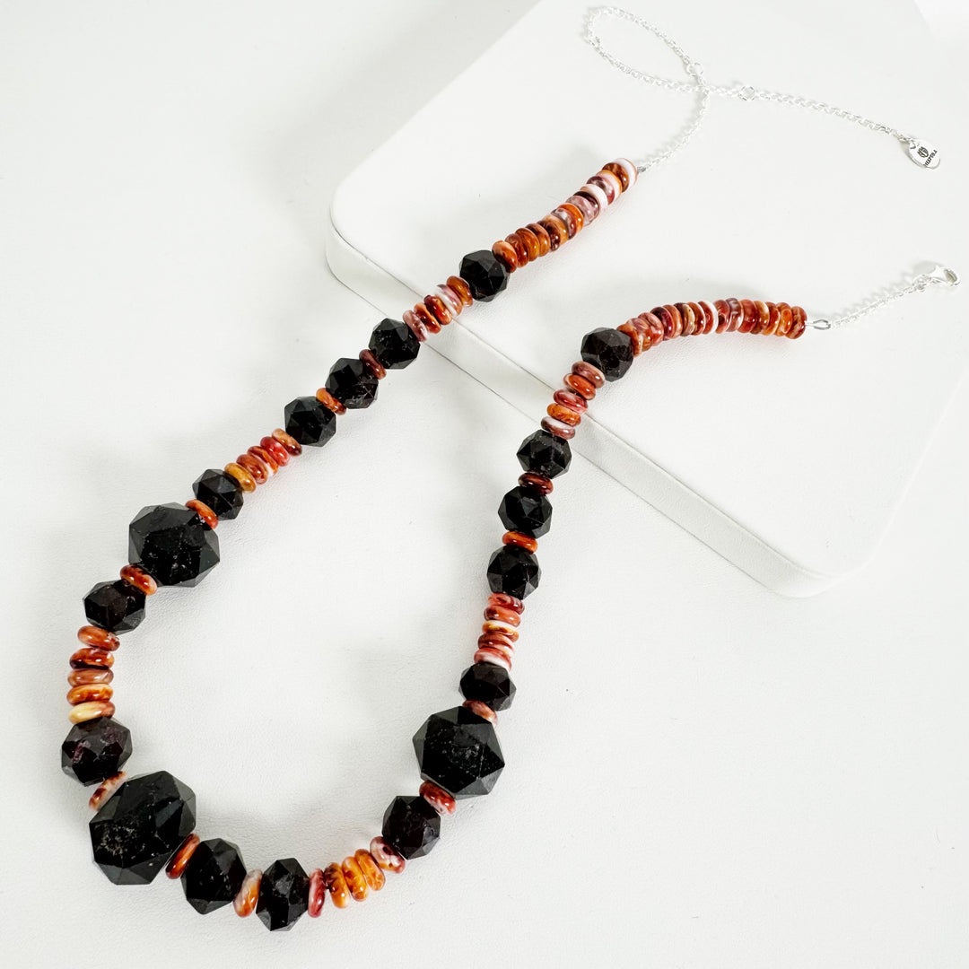 Bespoke: Orange Spint and Antique Garnet Necklace