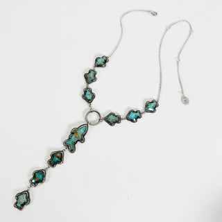 Shark Attack Lariat - Kingman Turquoise Doublet