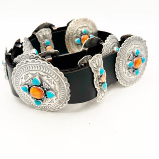 Sheila Tso Masterwork Kingman and Spiny Oyster Concho Belt