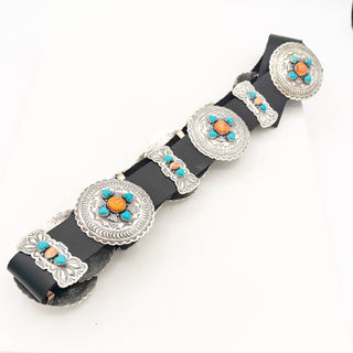 Sheila Tso Masterwork Kingman and Spiny Oyster Concho Belt