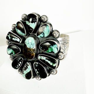 Giant Emerald Rose Varicite Cluster Cuff by Boyd Ashley and Gilbert Platero