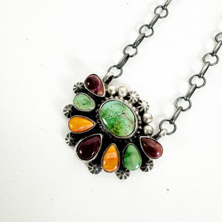 Rainbow Half Cluster Necklace