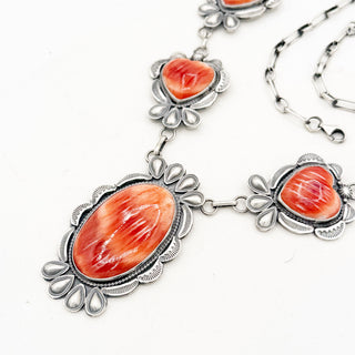 Sheila Tso Red Spiny Heart Mega Necklace