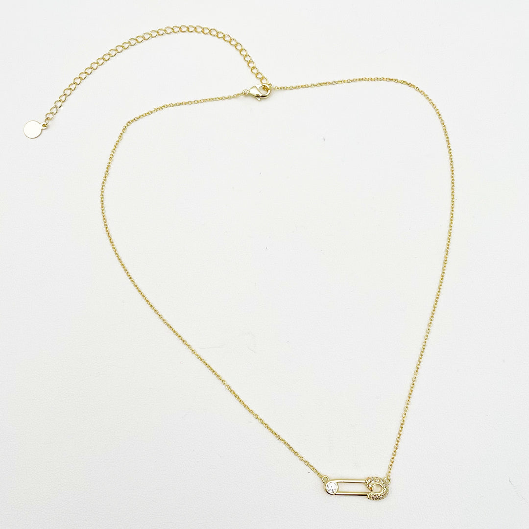 Pop Drop! Gold Safety Pin Necklace