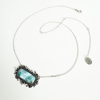 Cassie Bar Necklace - Larimar