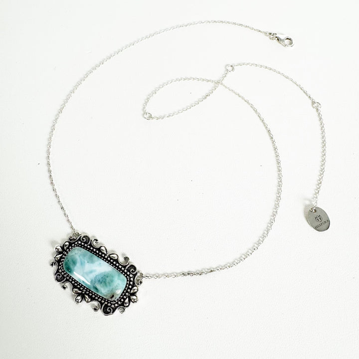 Cassie Bar Necklace - Larimar