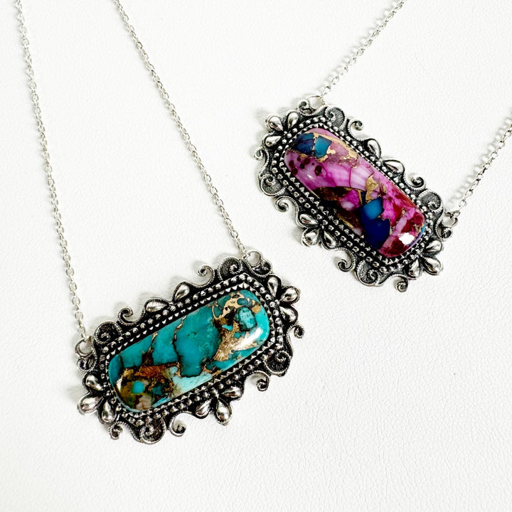 Cassie Bar Necklaces - Mohave Turquoise