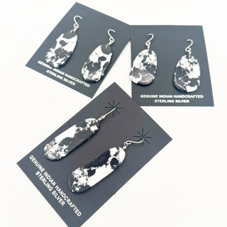 R. Chavez White Buffalo Slab Earrings