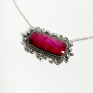 Cassie Bar Necklace - Sapphire and Ruby