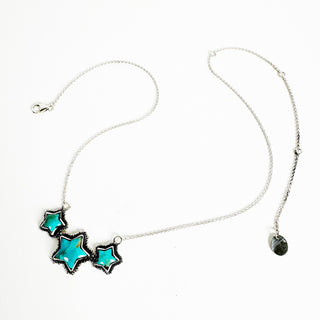 Tripple Star Bar Necklace - Kingman Turquoise