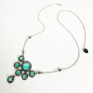 Gemstone Bubble Half Cluster Necklace