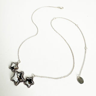 Tripple Star Bar Necklace - White Buffalo Turquoise