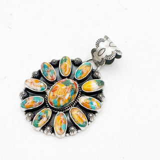Spiny Oyster Turquoise Cluster Pendant