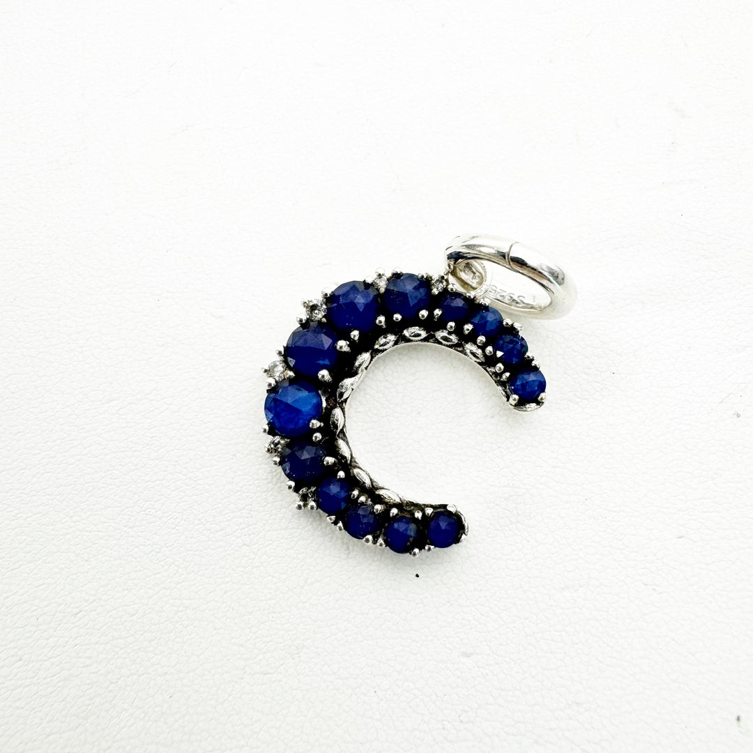 Glimmering Gemstone Moon Charm