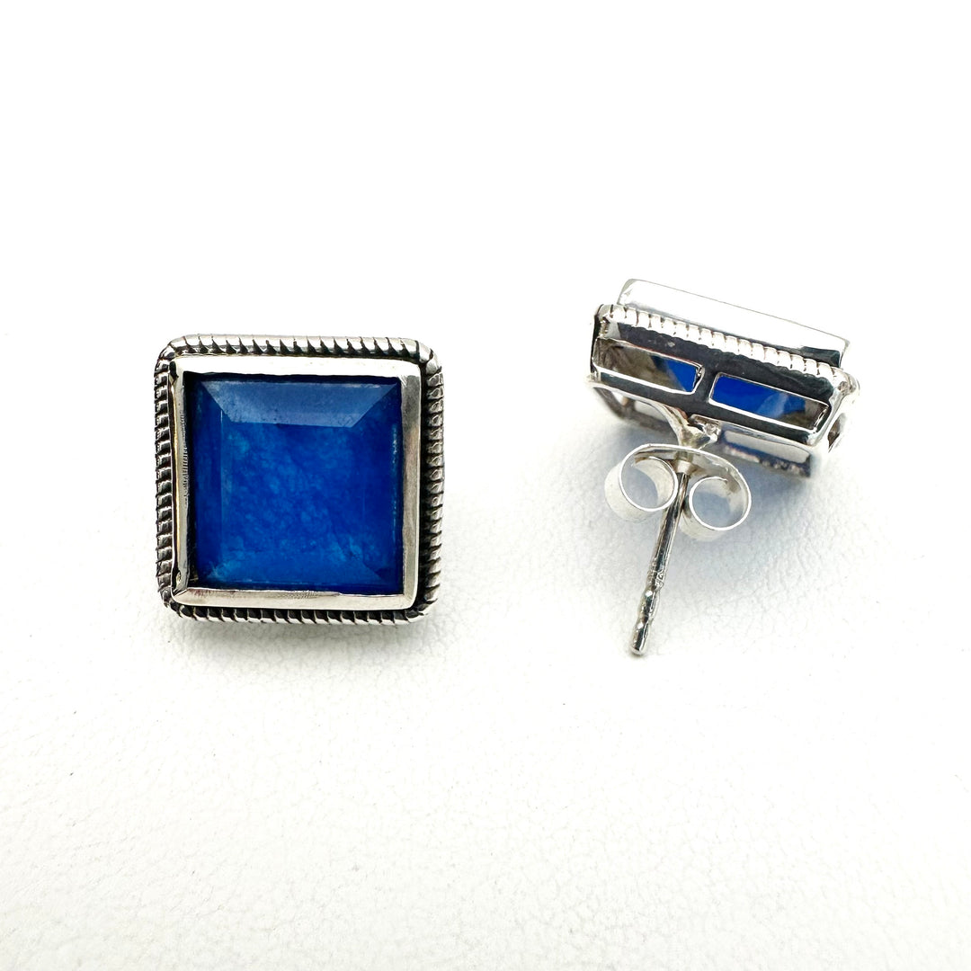 Crown Jewel Studs- Blue Aventurine