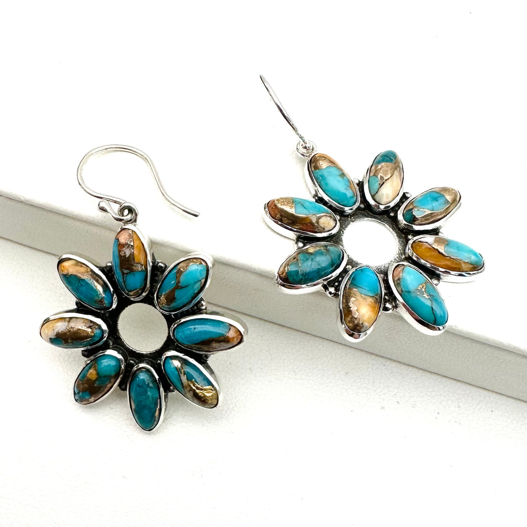 Windmill Earrings - Spiny Oyster Turquoise