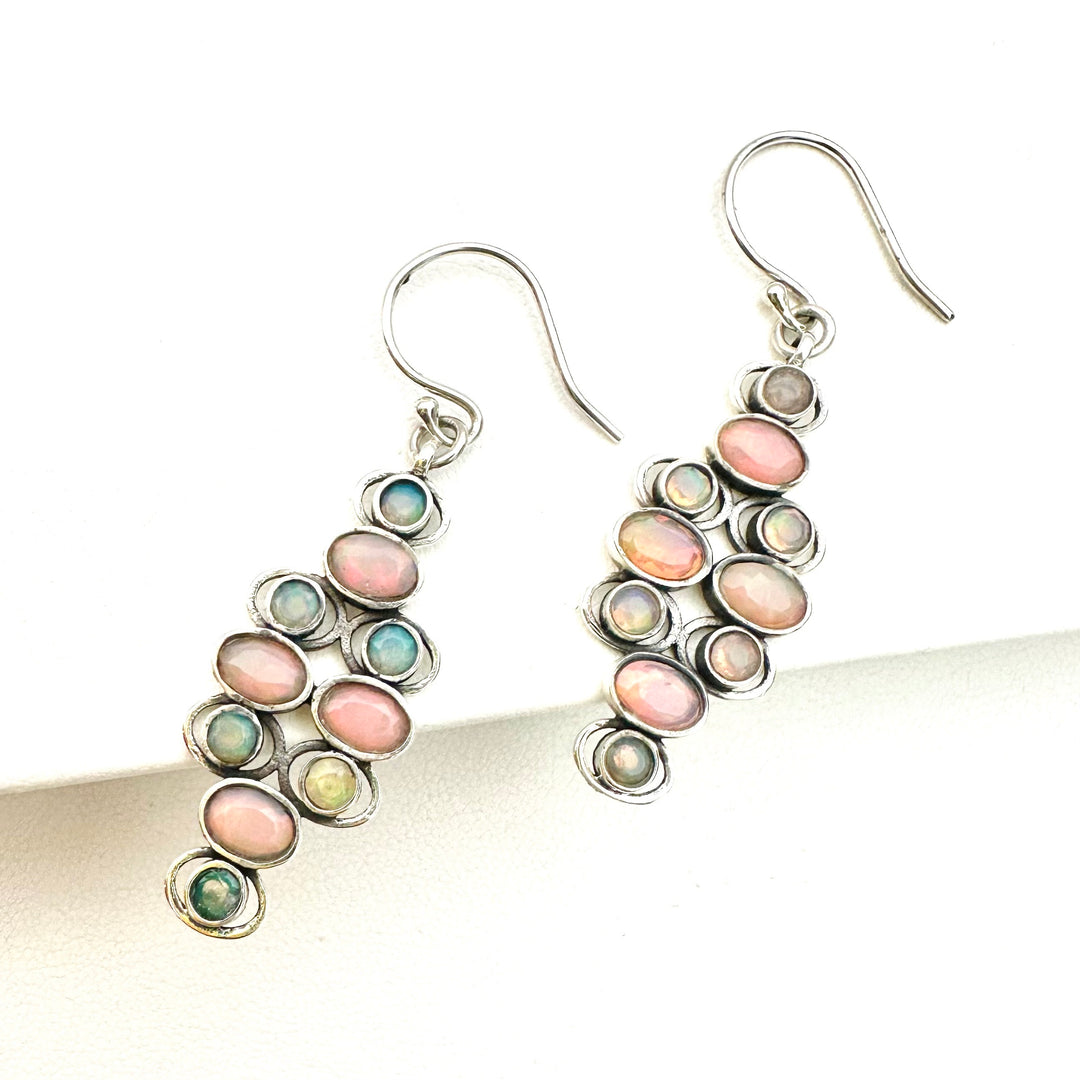 Stardust Earrings - Pink Welo Opal