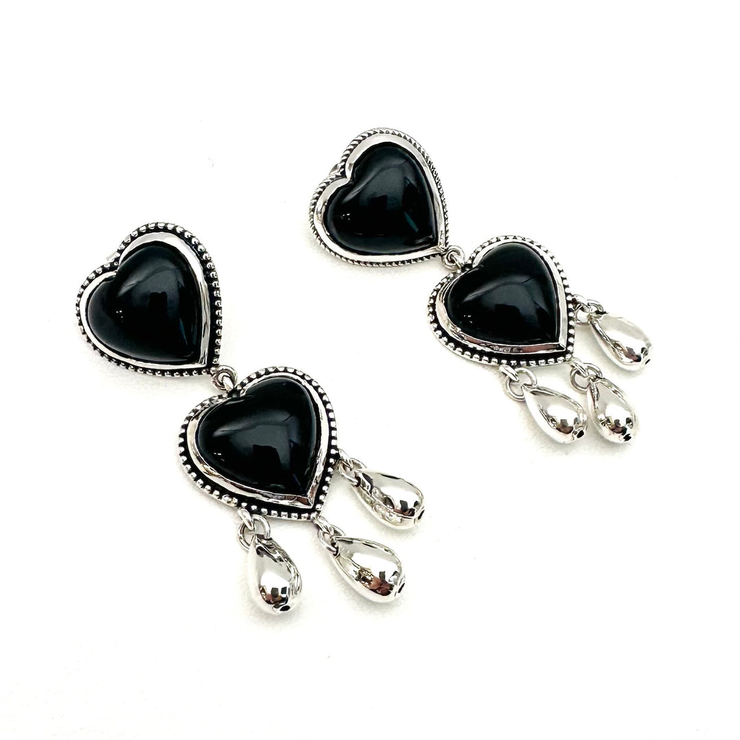 Love Drop Earrings - Black Onyx