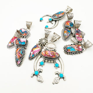 Navajo Handmade Dahlia Pendants