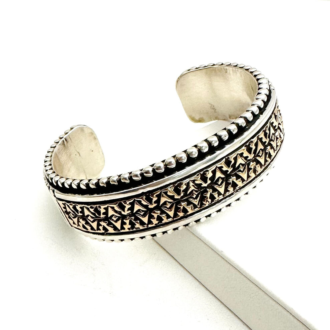 Johnathan Nez Gold and Silver Cuff