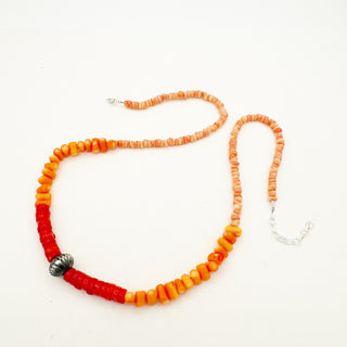 Coral Ombre Necklace with Preston Hailey Fluted NP