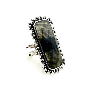 Brilliant Baguettes Rings- Labradorite