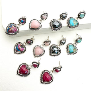 Double Heart Studs