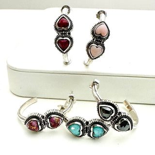 Double Heart Hoops