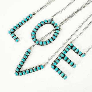 ROUND 2 PREORDER Hespera Kingman Turquoise Letter Necklace