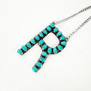 ROUND 2 PREORDER Hespera Kingman Turquoise Letter Necklace