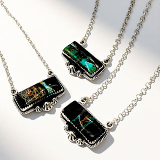 Icon Bar Necklace - Blackjack Turquoise