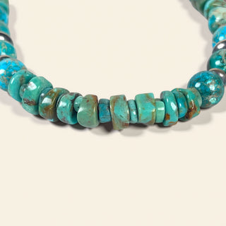 Kingman Turquoise and Sea Sediment Jasper Beaded Necklace