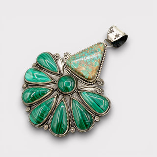 Kurt Card Pilot Mountain and Malachite Pendant