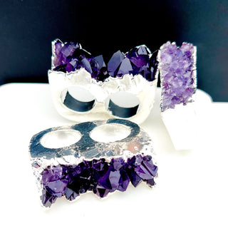 Double Silver Miley GemFire Ring - Amethyst