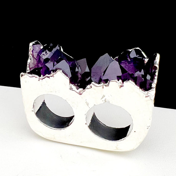 Double Silver Miley GemFire Ring - Amethyst